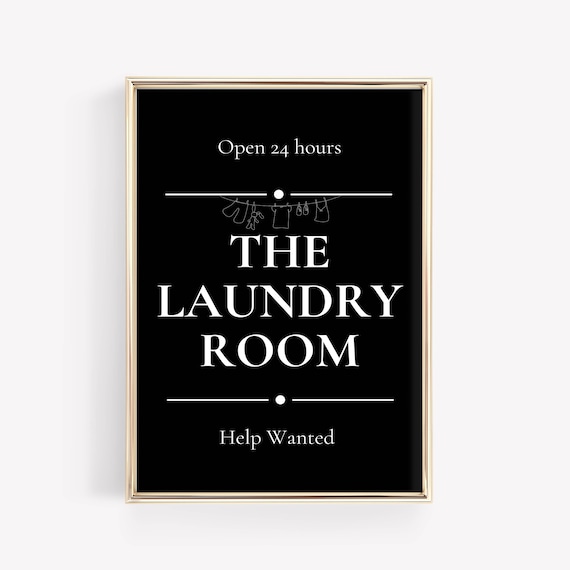 Laundry Room Sign Black Wall Art Laundry Room Decor Trendy Art Minimalist Wall Art Funny Art Poster