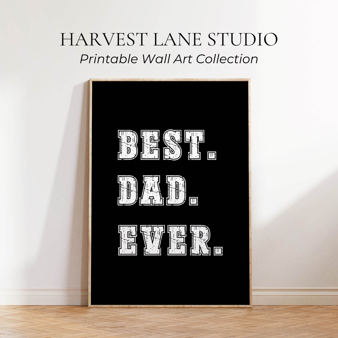 Best Dad Ever Bold Distressed Varsity Letter Black Gift Poster - Image 5