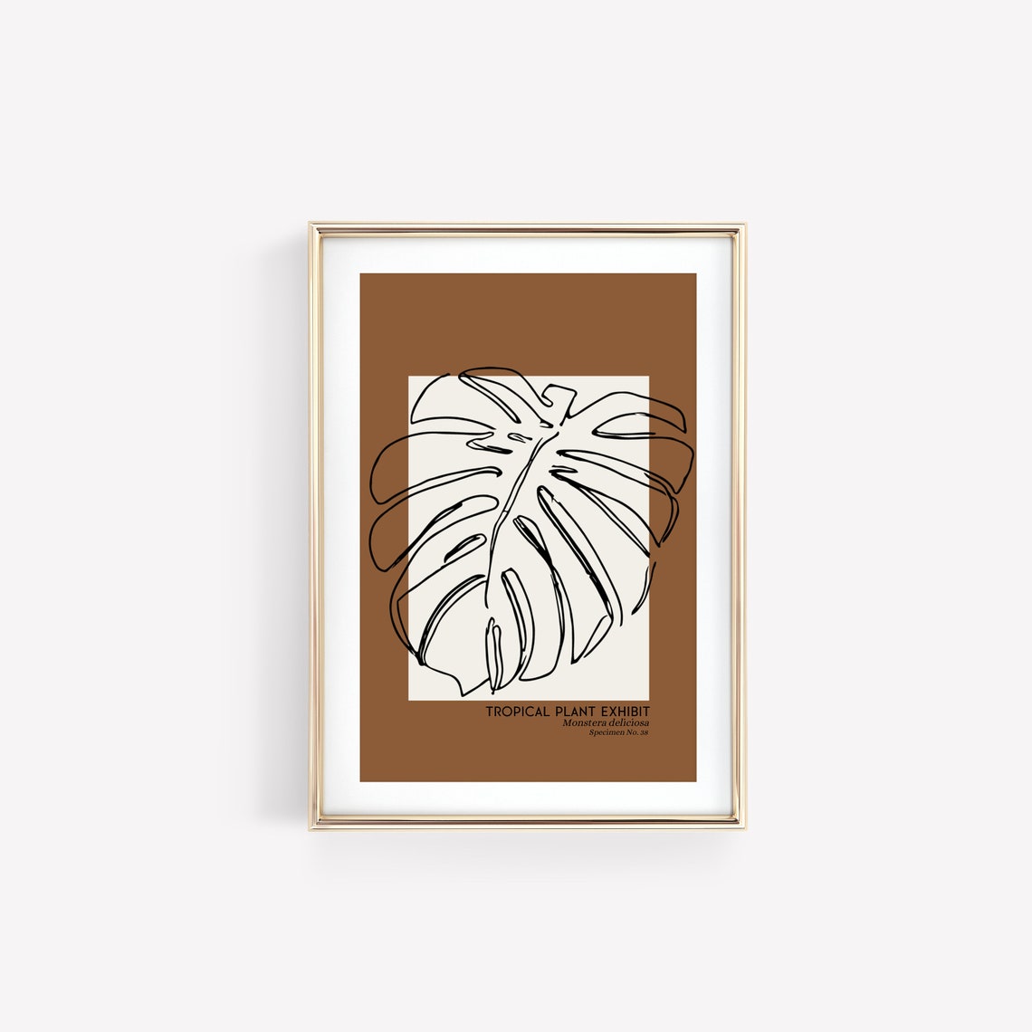 Tropical Plant Exhibit Monstera Leaf Line Art Botanical Poster - Image 6