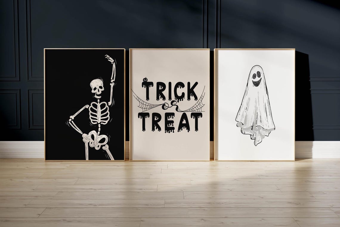 Halloween Party Bundle Set of 8 Spooky Designs Gallery Art Poster - Image 3