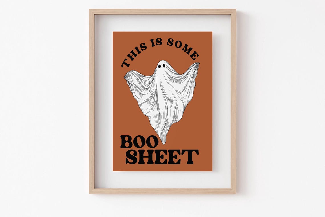 This Is Some Boo Sheet Funny Retro Dancing Ghost Halloween Poster - Image 6