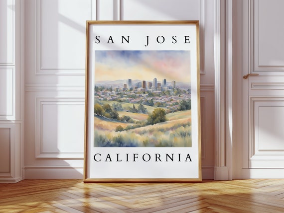 San Jose Watercolor Print Skyline Art Poster