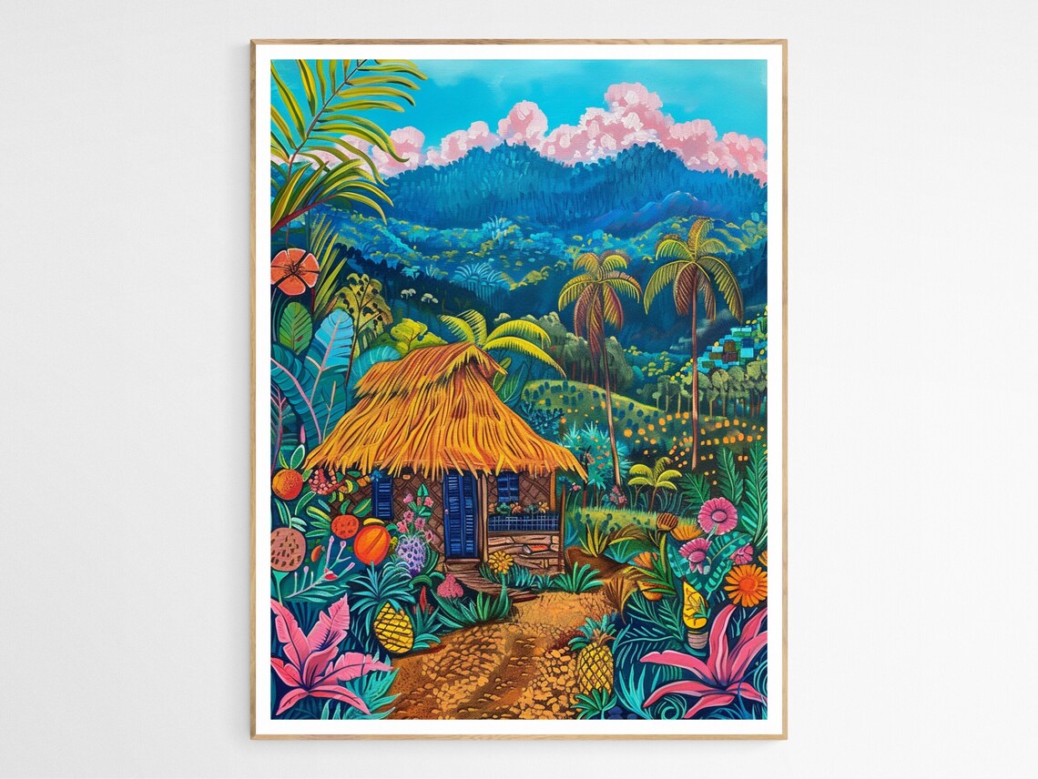 Filipino Village Countryside Scene Art Print