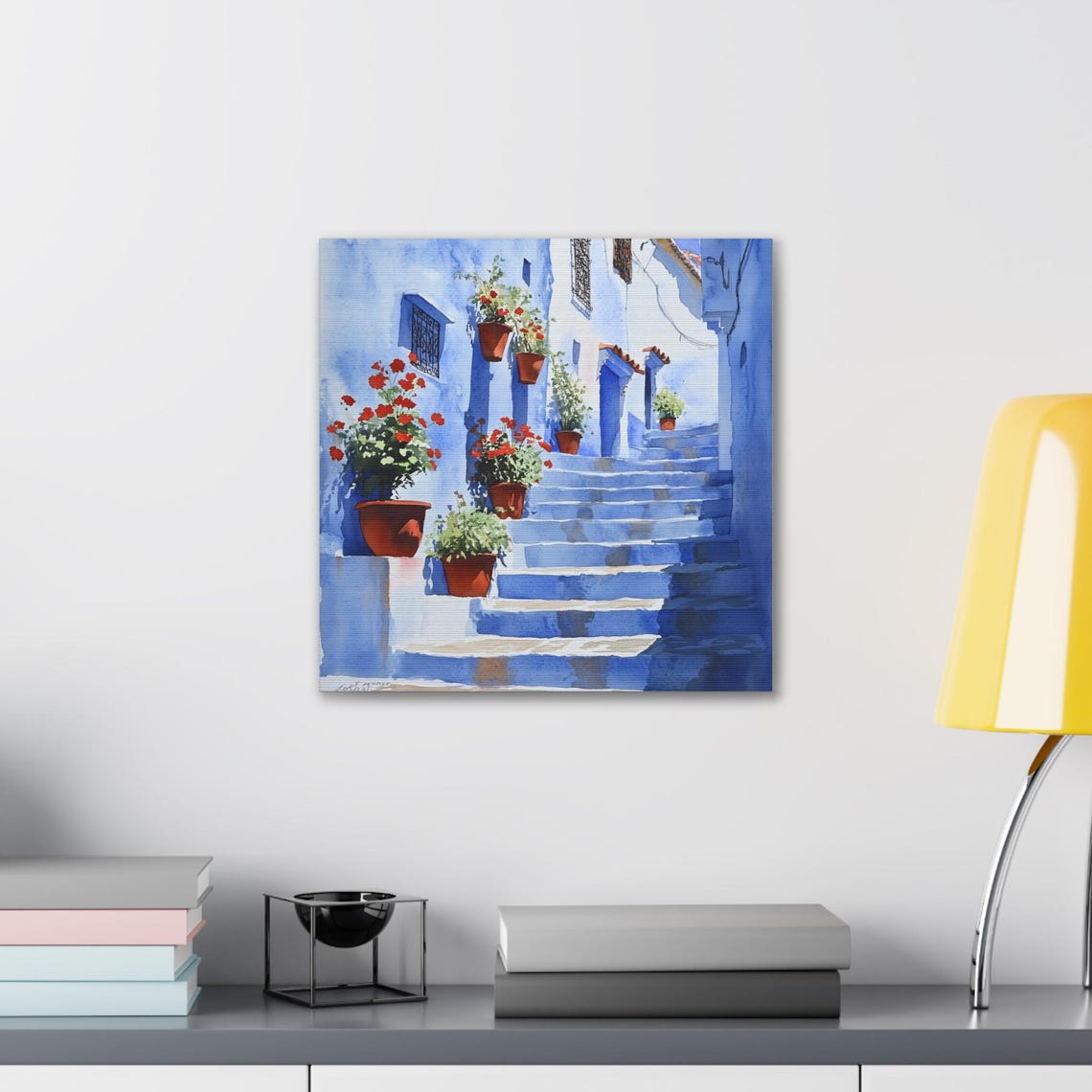 Chefchaouen Blue Painted Steps Red Geraniums Morocco Medina Poster - Image 6