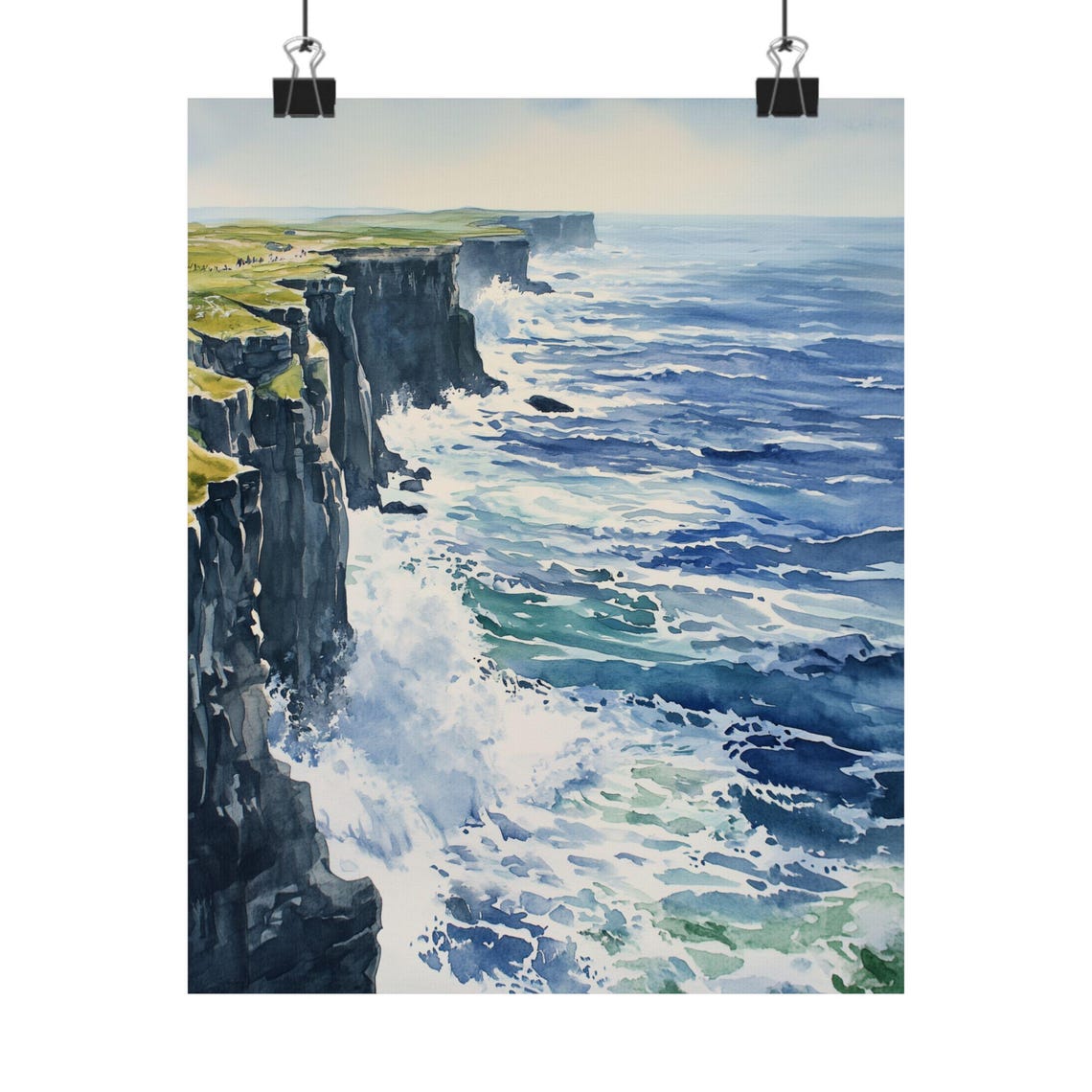 Ireland Dramatic Sea Cliffs Crashing Atlantic Waves Coastline Poster