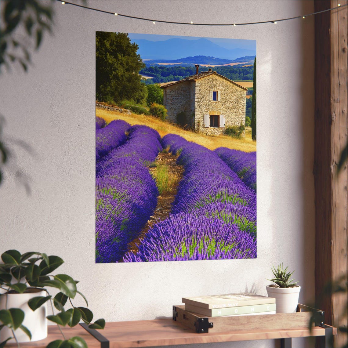 Stone Farmhouse with Lavender Rows Provence Countryside Poster - Image 6
