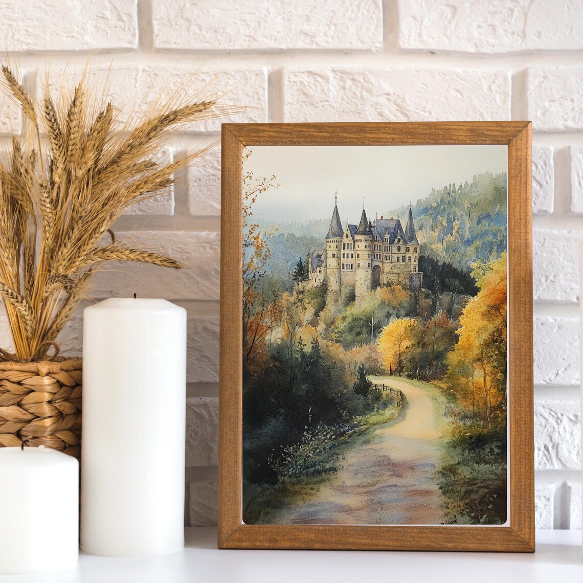 Eltz Castle on a Wooded Hillside in Autumn Colors Art Poster - Image 3