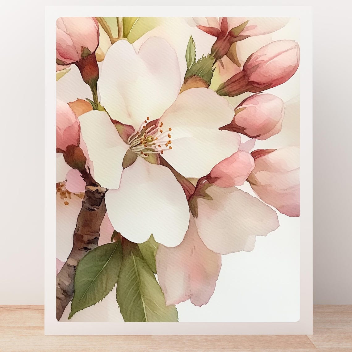 Pink Cherry Blossom Branch Watercolor Botanical Floral Poster - Image 5
