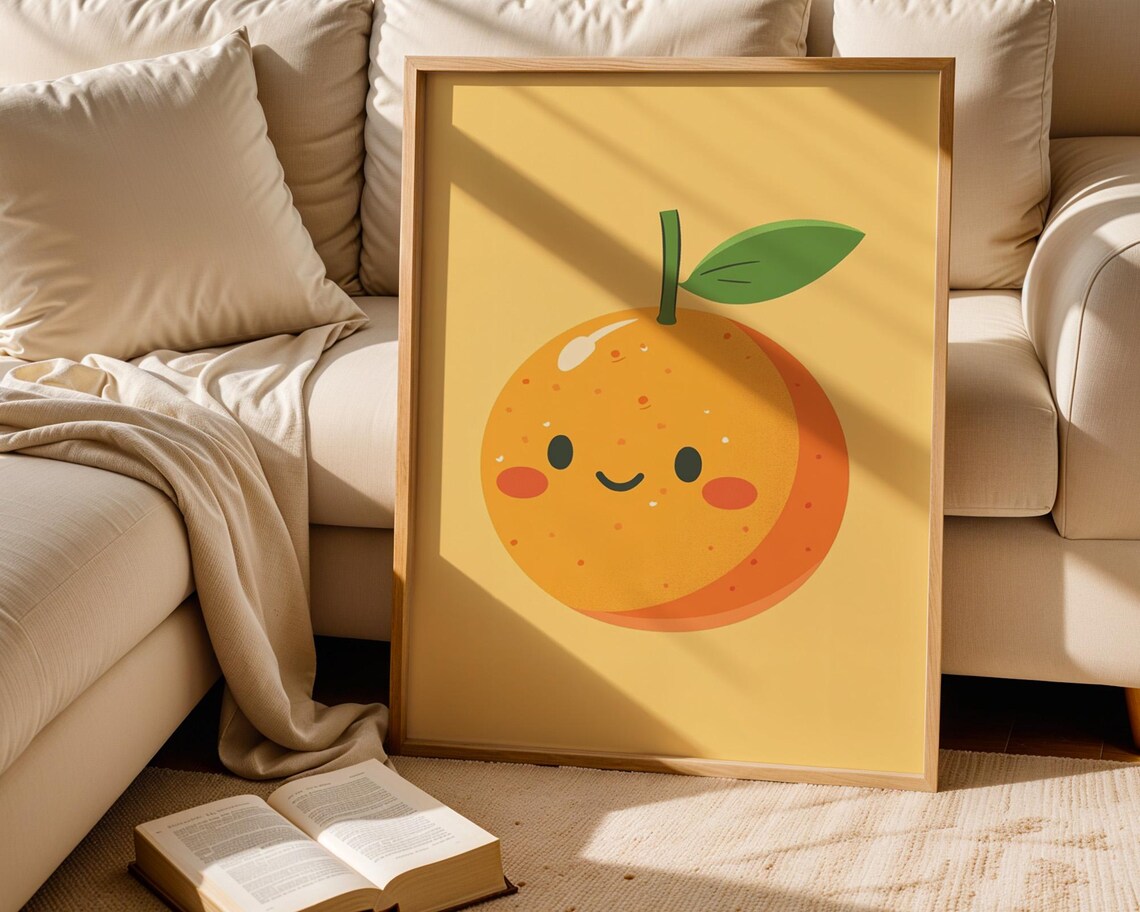 Adorable Orange Poster Wall Art For Home Kitchen Kids Room Decor - Image 6