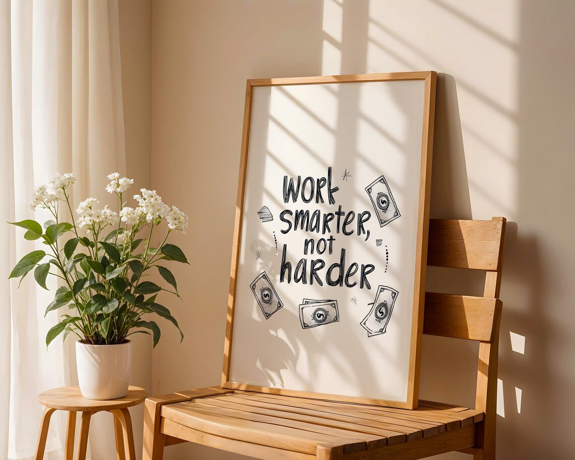Work Smarter Not Harder Quote, Motivational Decor - Image 3