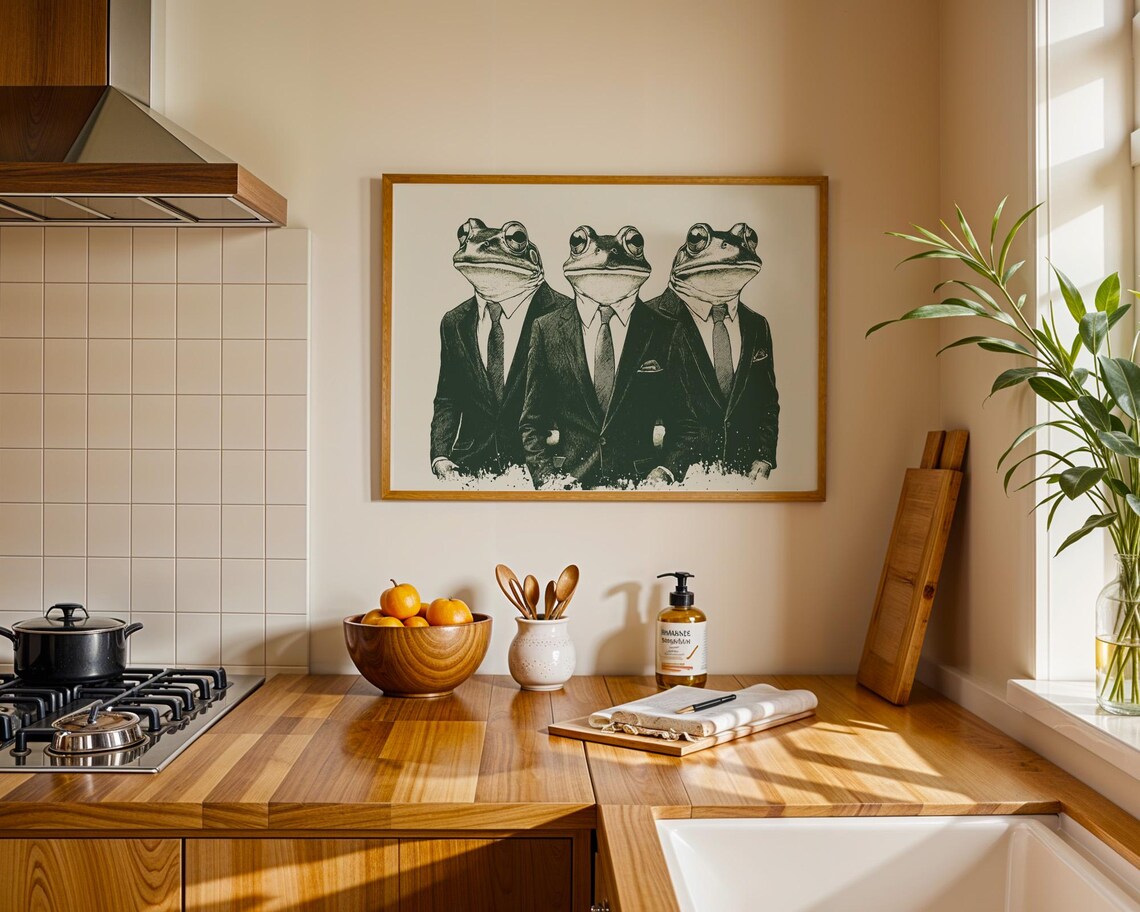 Frog Gentlemen Wall Art, Home Decor