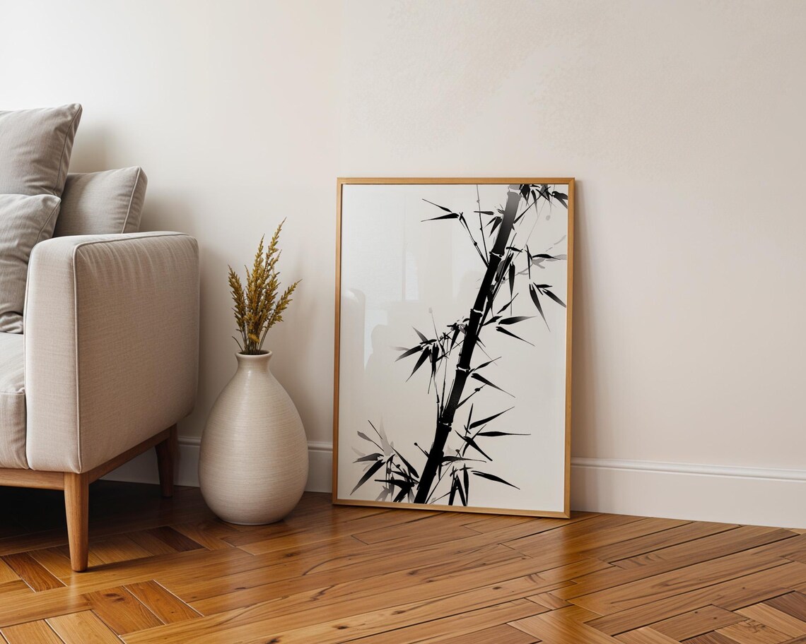 Bamboo Ink Art Print, Home Kitchen Decor - Image 4