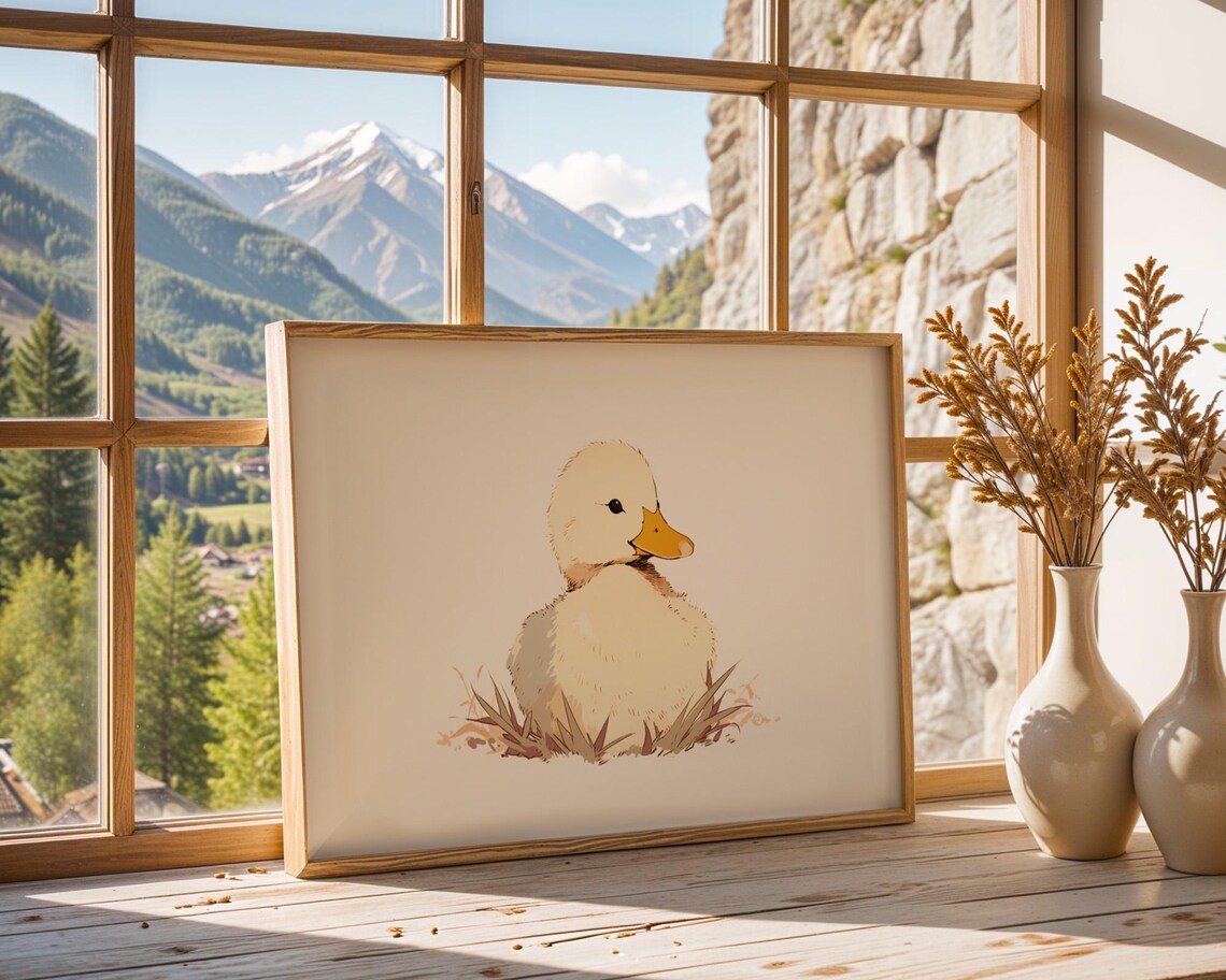 Cute Baby Duck Art Print, Nursery Kitchen Decor - Image 5