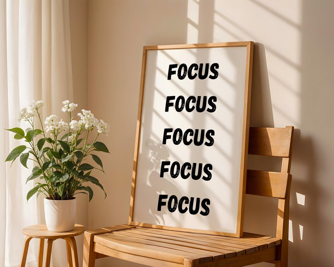 Focus Motivational Quote, Kitchen Office Decor - Image 3