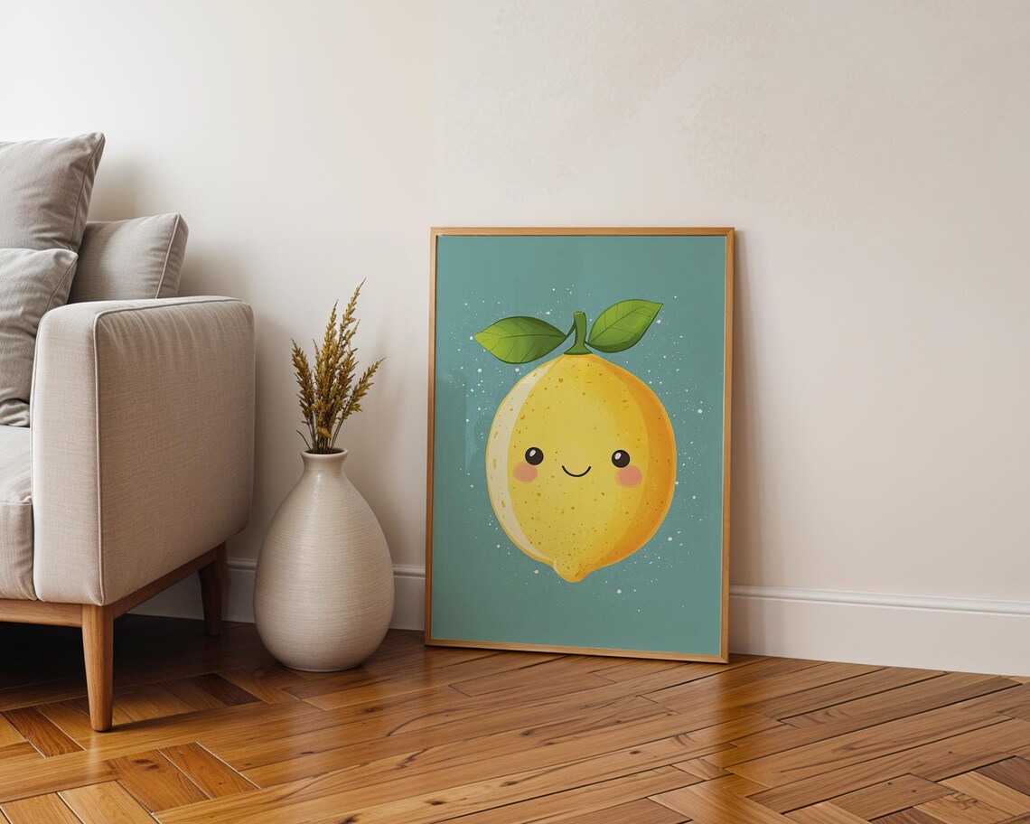 Cute Lemon Kids Poster Wall Art For Home Kitchen Room Decor For Childrens Spaces - Image 4