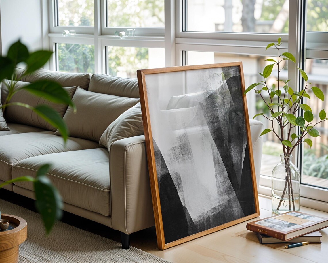 Black And White Shades Background Art Print - Image 2