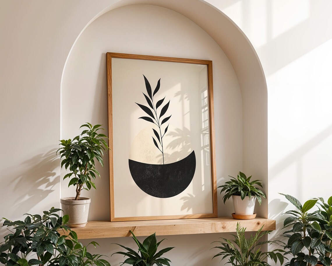 Abstract Minimalist Botanical Art Print, Home Decor - Image 5