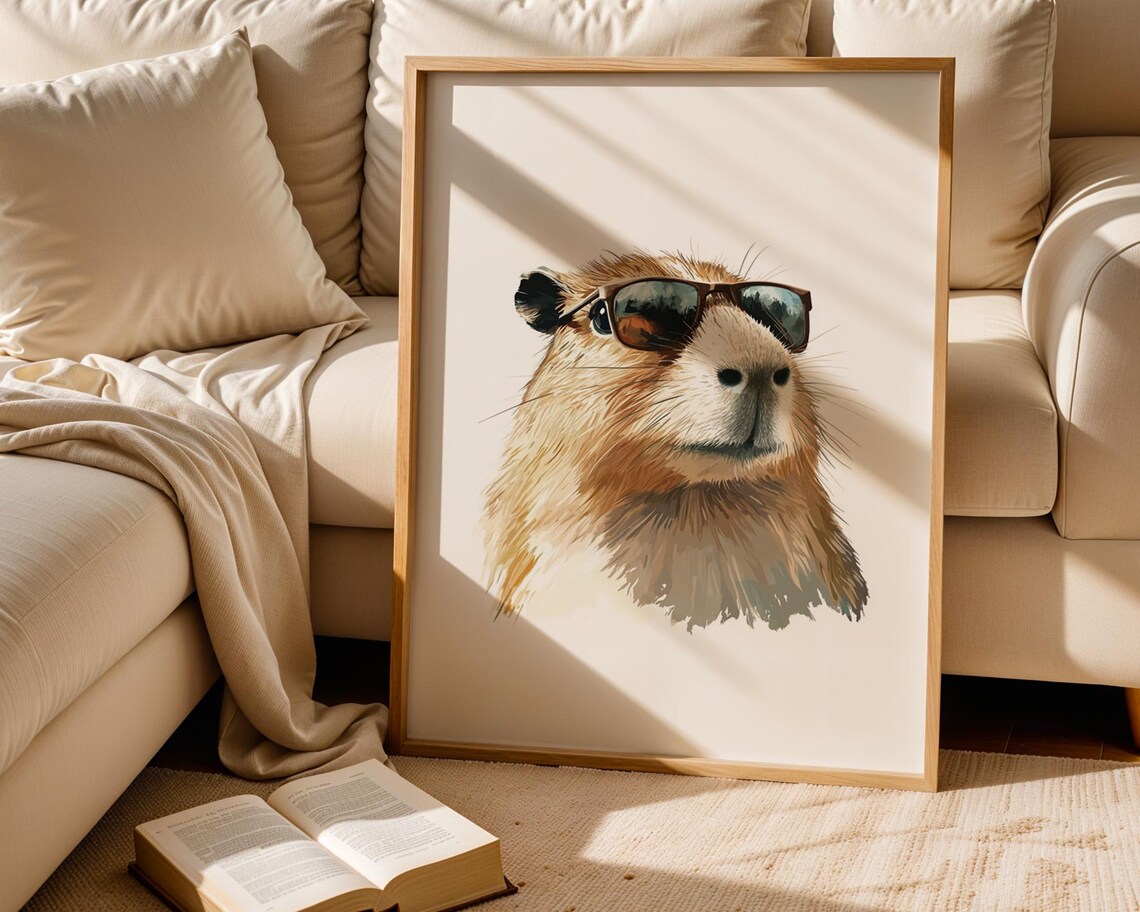 Capybara Wearing Glasses, Home Office Decor - Image 4