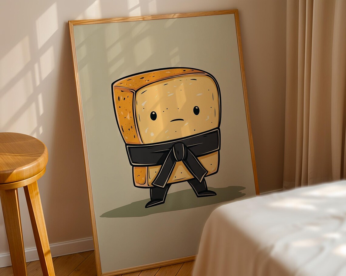 Bread With Black Belt, Cute Kitchen Decor - Image 4