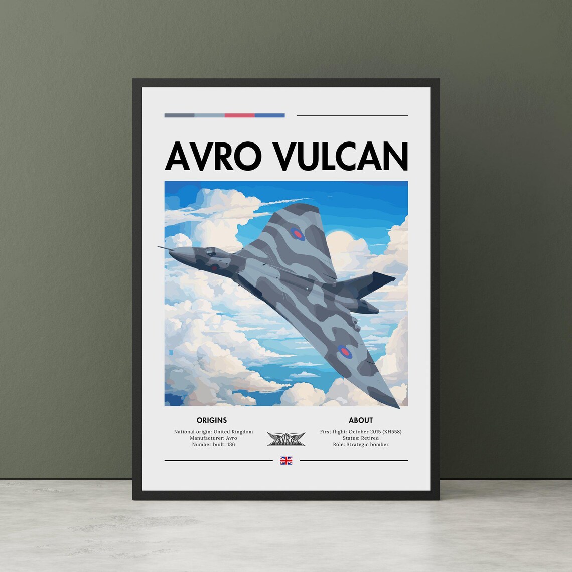Avro Vulcan Strategic Bomber Cold War Aviation Art Print