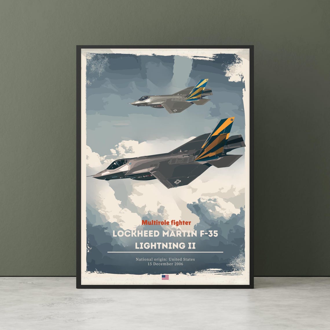Lockheed Martin F-35 Lightning II Fighter Jets Clouds Poster