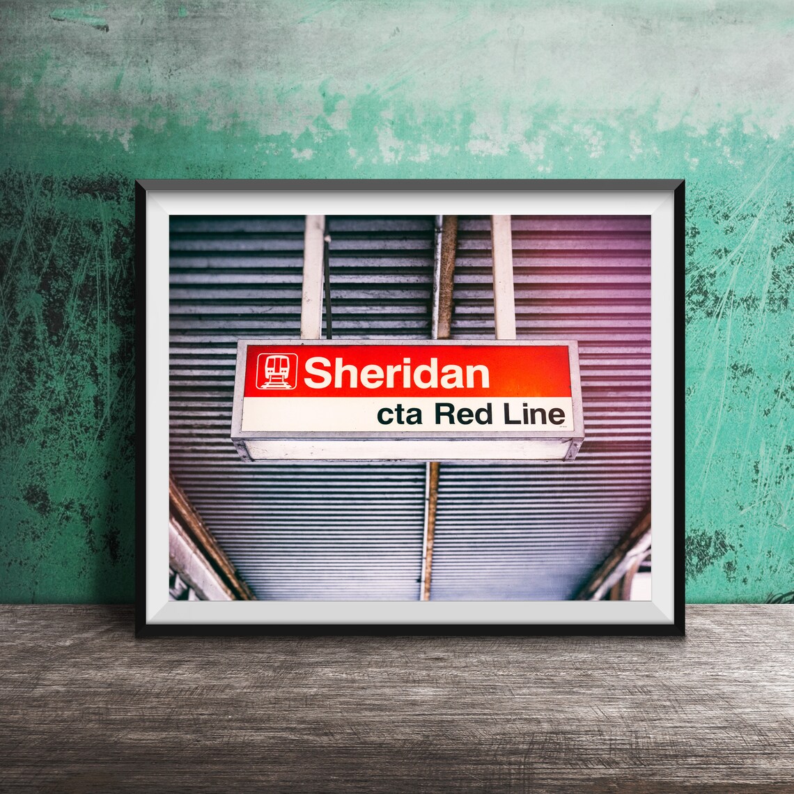 Sheridan Red Line CTA El Sign, Lakeview Chicago Art Print