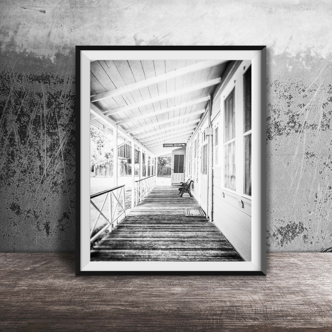 Yellow Building Porch Walkway Dining Room Sign Photography Poster - Image 2
