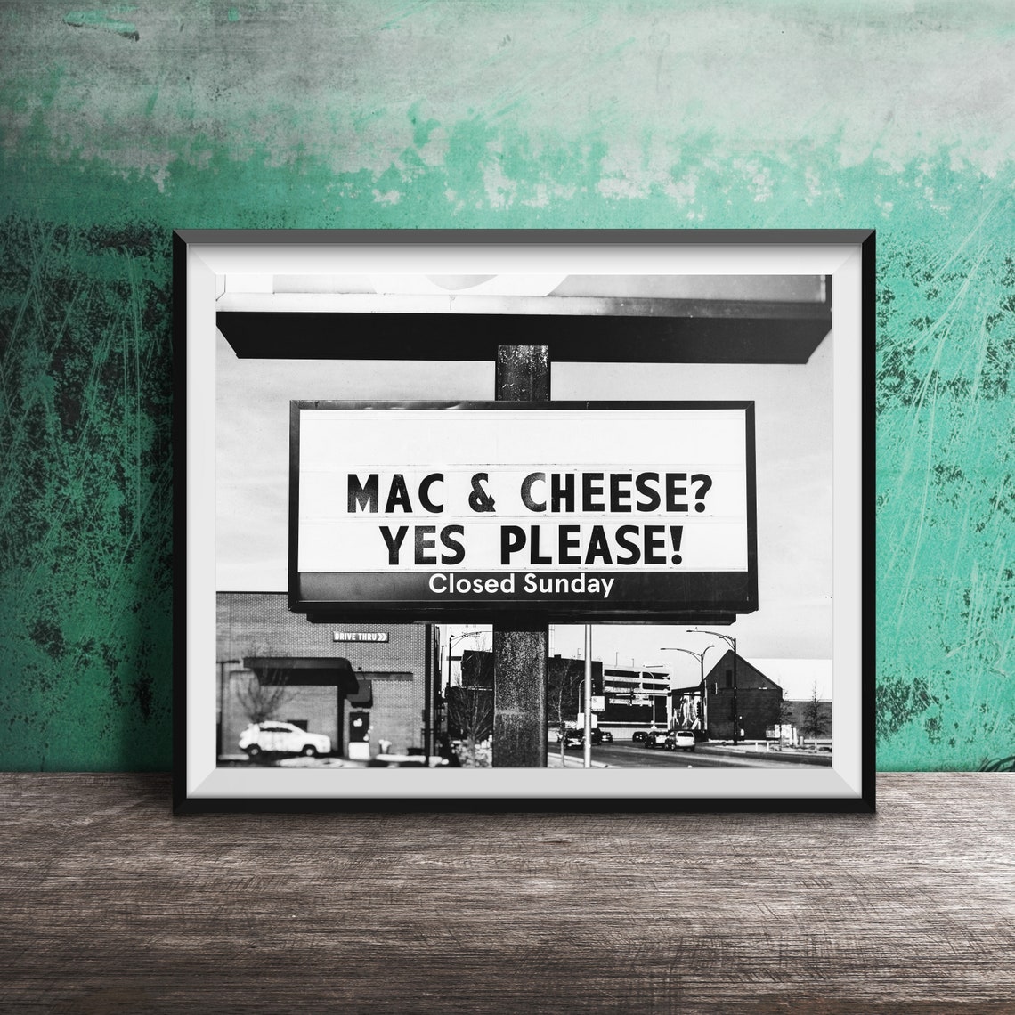 Mac and Cheese Yes Please Funny Roadside Sign Wall Photo Poster - Image 2