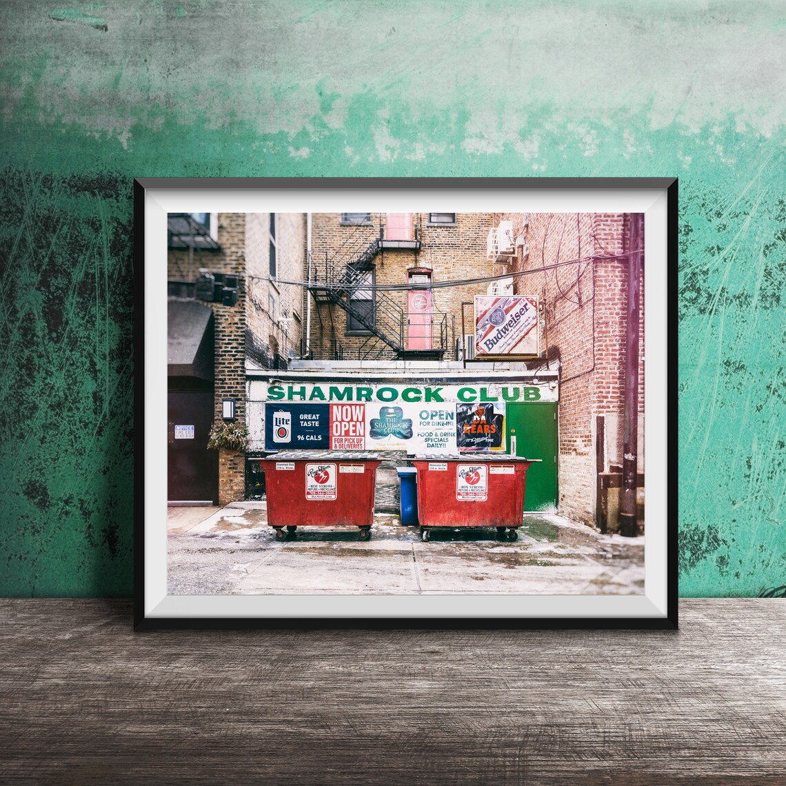 Shamrock Club Chicago Irish Bar Alley Storefront Photo Poster