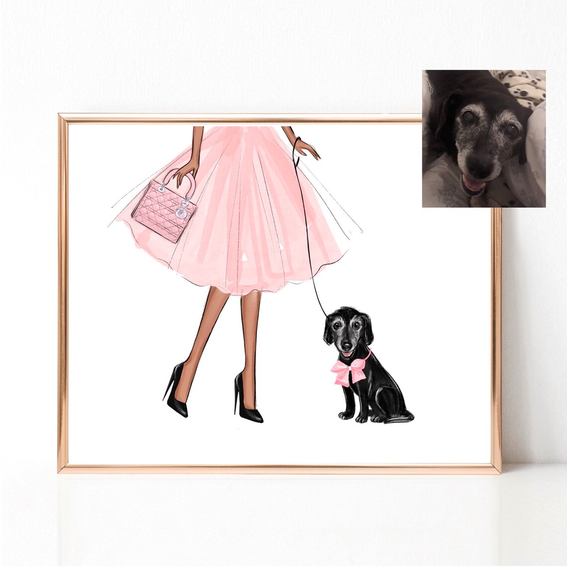 Custom Dog Fashion Illustration Art Print - Image 2