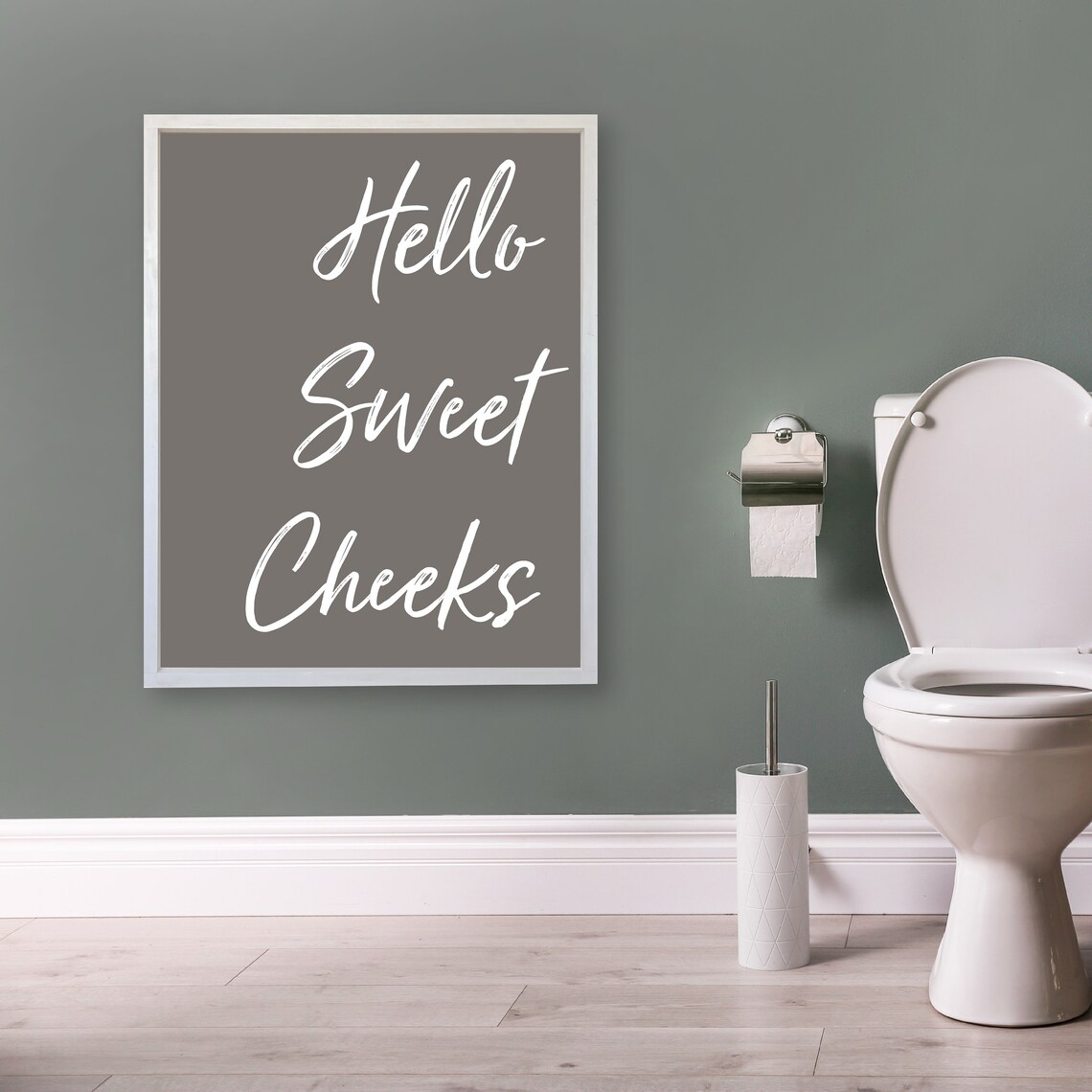 Hello Sweet Cheeks Bathroom Wall Art Print, Modern Farmhouse - Image 2