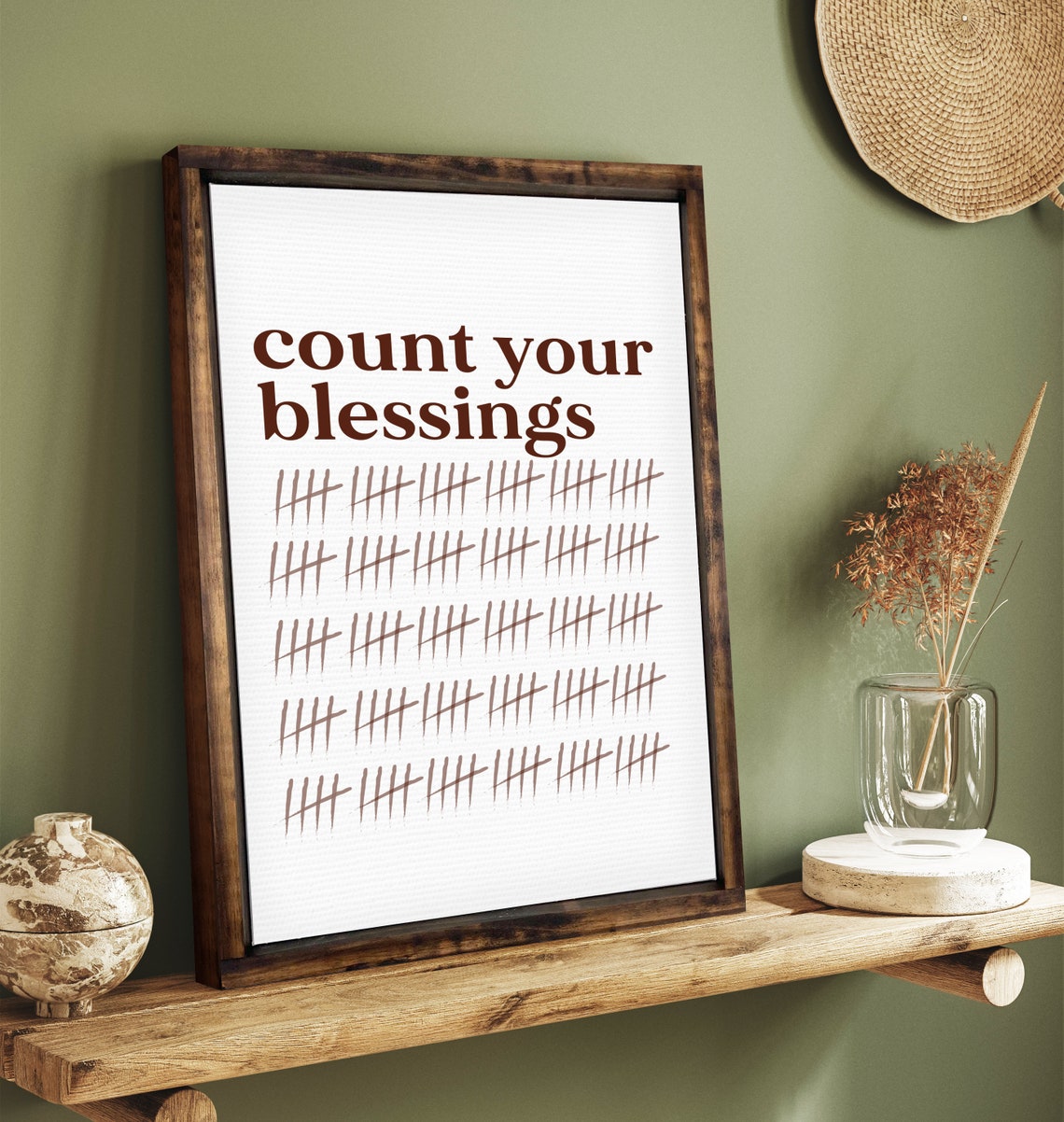 Count Your Blessings Tally Marks Thanksgiving Fall Sign Poster