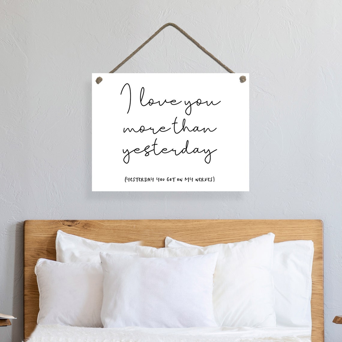"I Love You More Than Yesterday" Funny Romantic Quote Wall Poster - Image 2