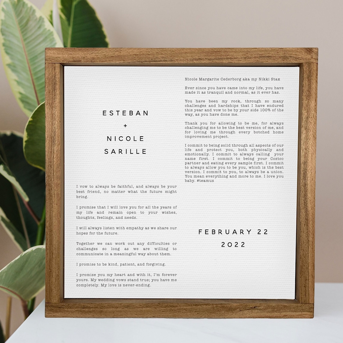 Our Vows Personalized Wedding Anniversary Gift - Image 2