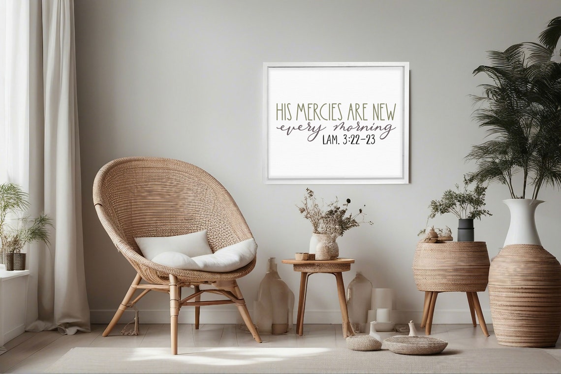 His Mercies Are New Every Morning Lam 3 22 23 Bible Verse Wall Art - Image 2