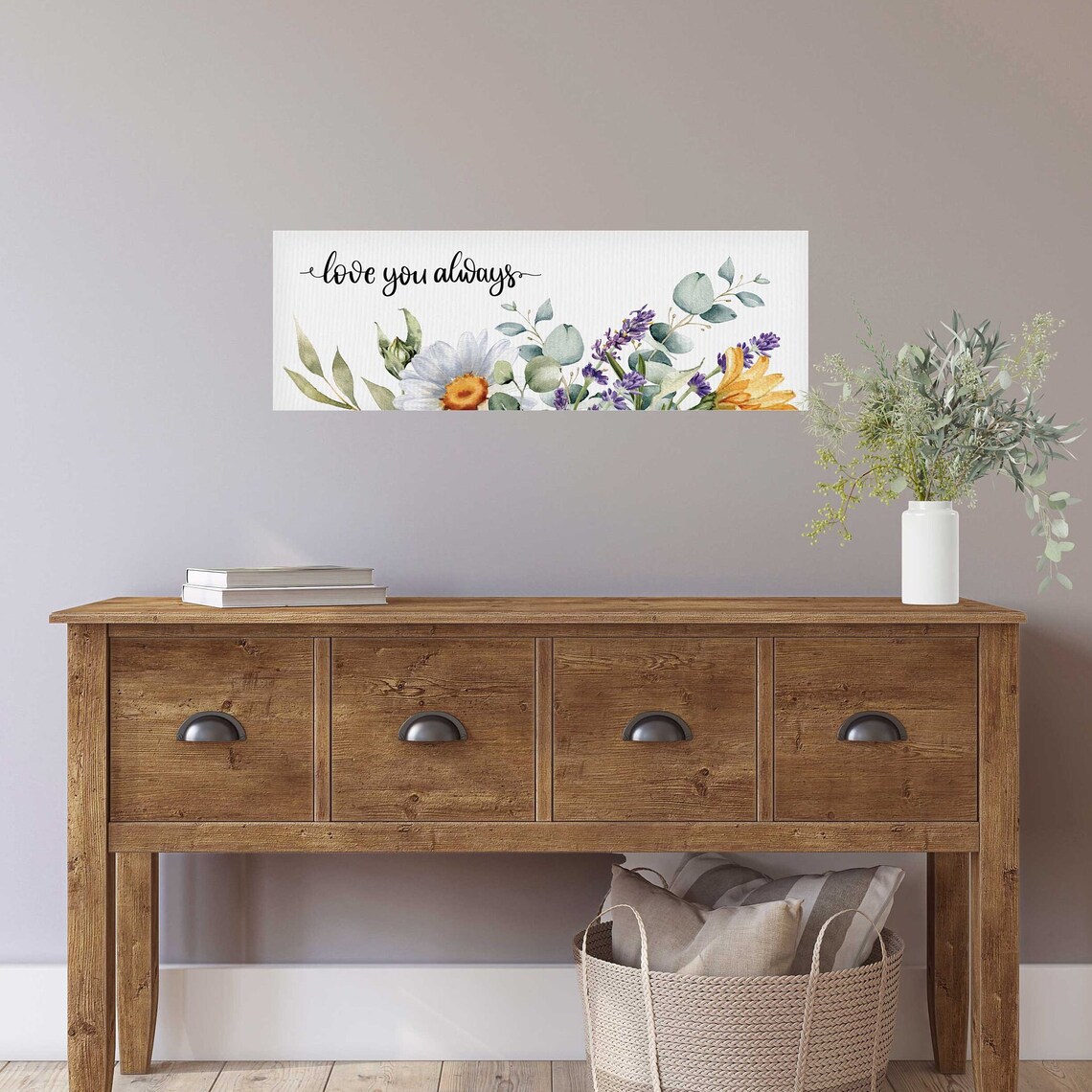 Love You Always Watercolor Wildflower Botanical Quote Poster - Image 3
