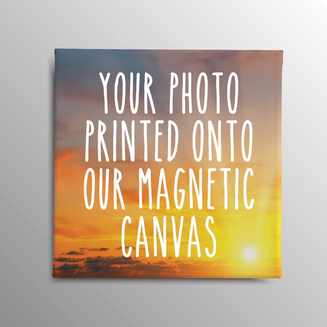 Custom Square Photo Magnetic Canvas Fridge Sunset Display Print