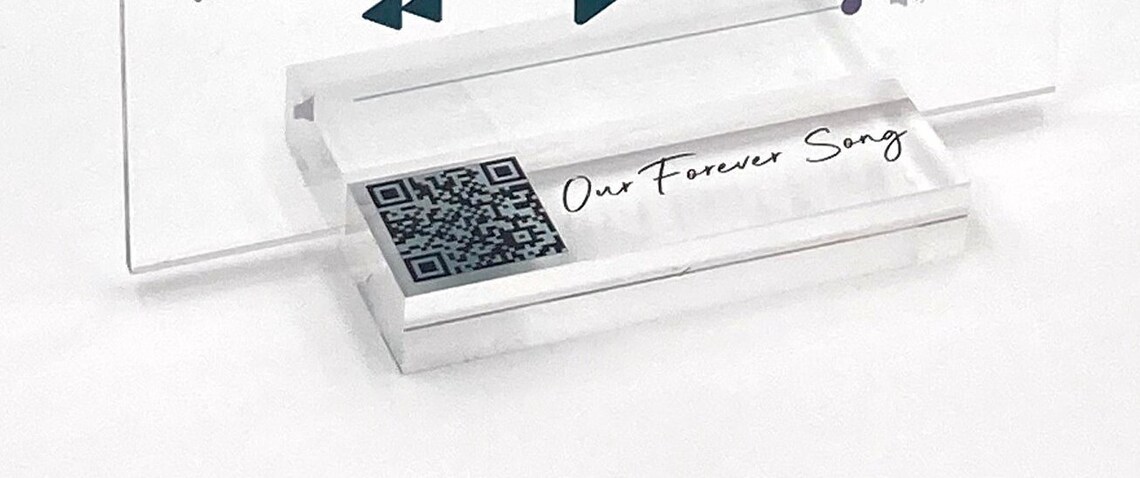 Custom Acrylic Guest Book Wedding Plaque, QR Code - Image 2