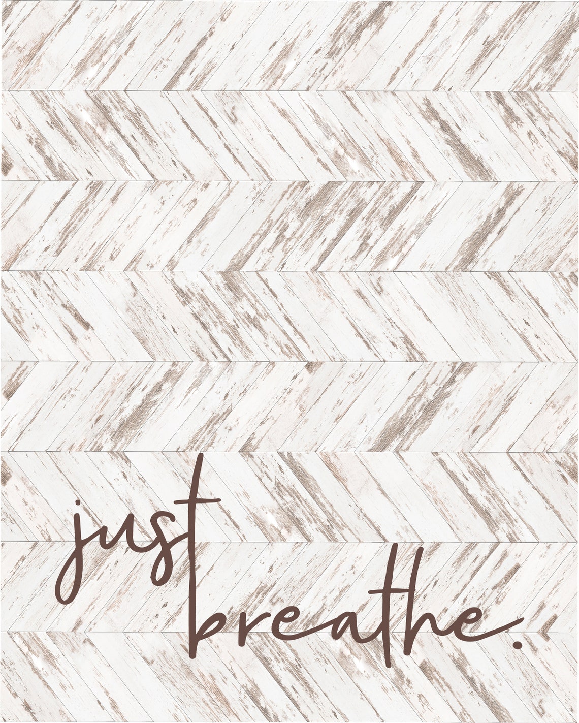 Just Breathe Gold Script Inspirational Calm Home Decor Wall Art - Image 2