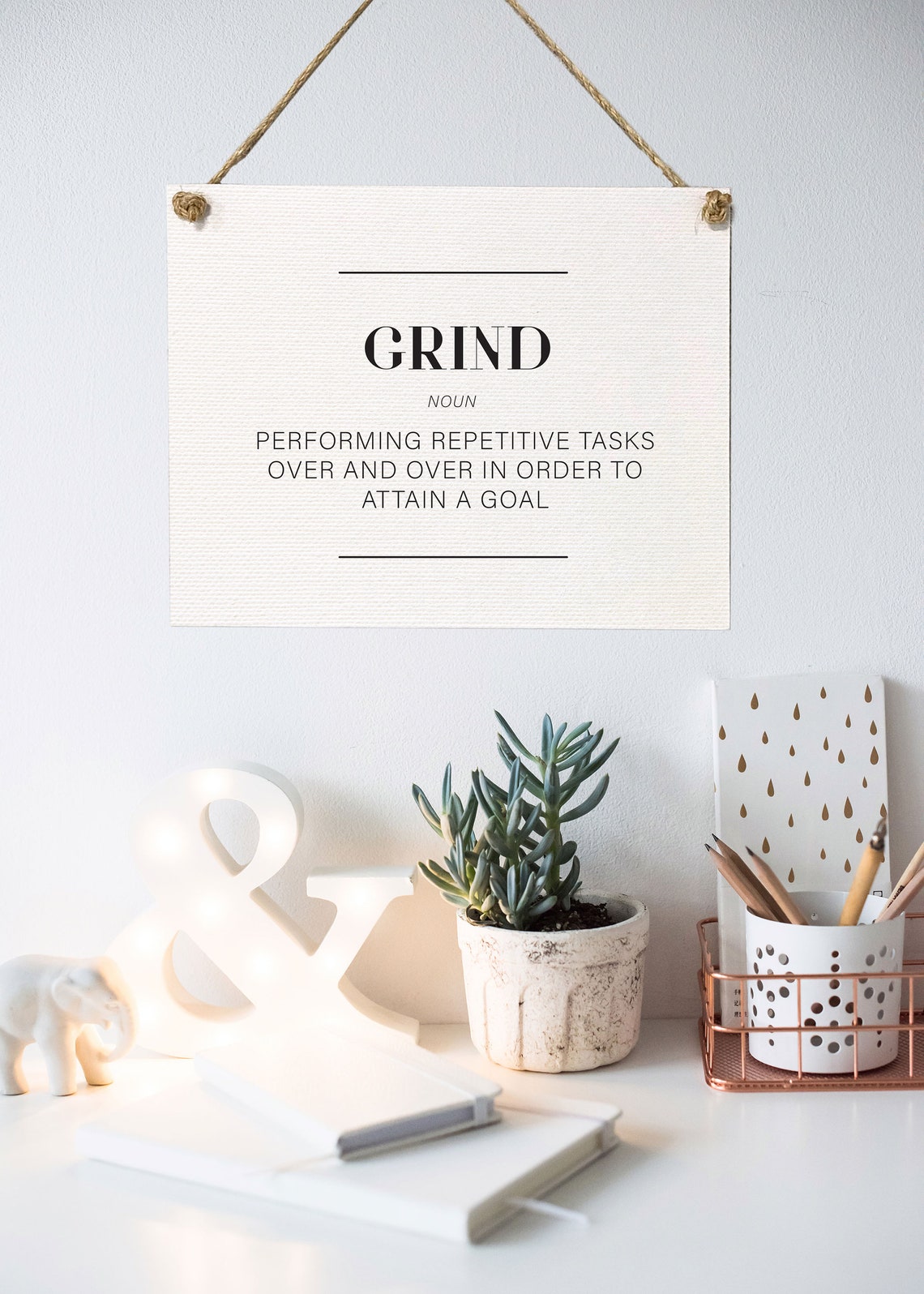 Grind Definition Noun Motivational Office Wall Decor Quote Poster - Image 2