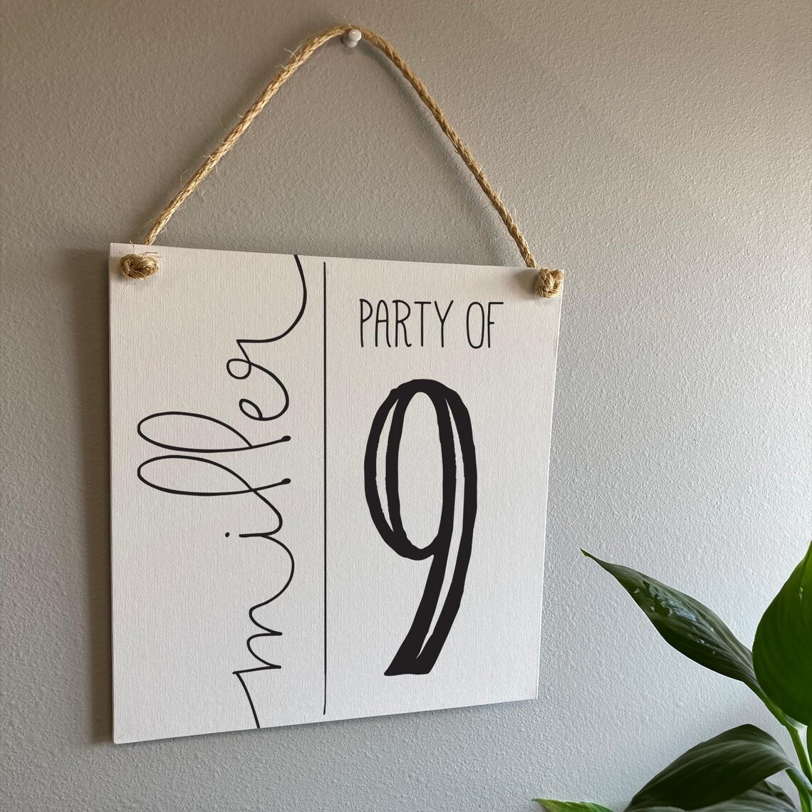 Party Of Your Family Name Cute Family Signs Entryway Family Home Wall Decor Farmhouse Home Decor Monogram Signs - Image 2