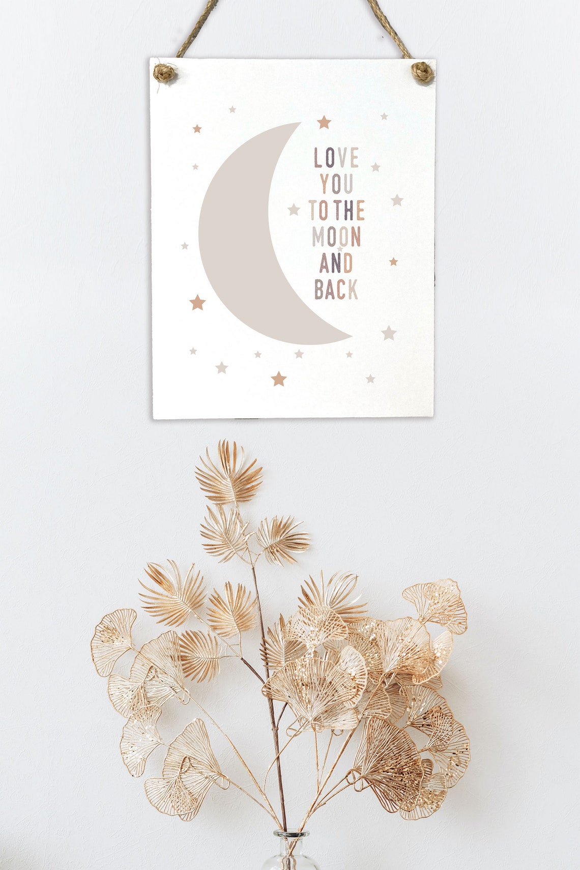 Love You To The Moon And Back Sweet Celestial Nursery Wall Art - Image 2