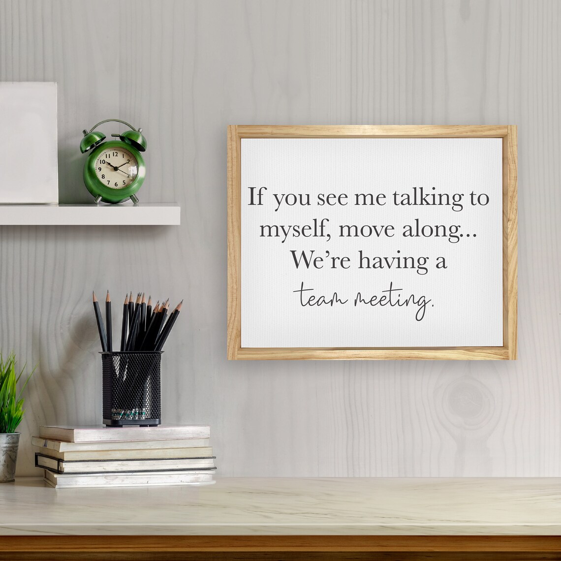 If You See Me Talking To Myself Framed Funny Office Wall Decor Humorous Coworker Sign - Image 3