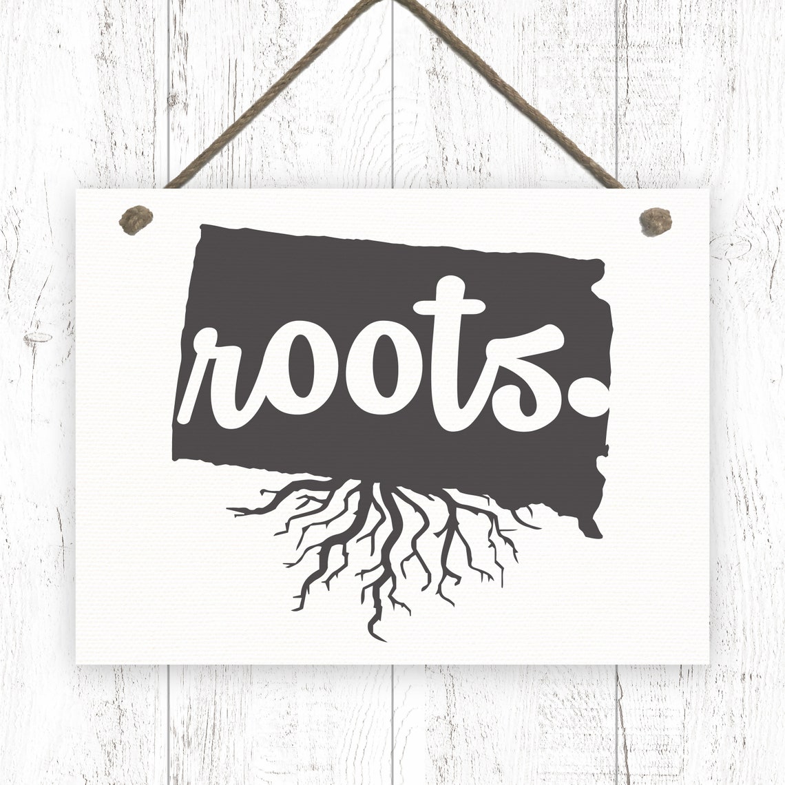 South Dakota Roots State Silhouette Rustic Home Decor Poster - Image 2