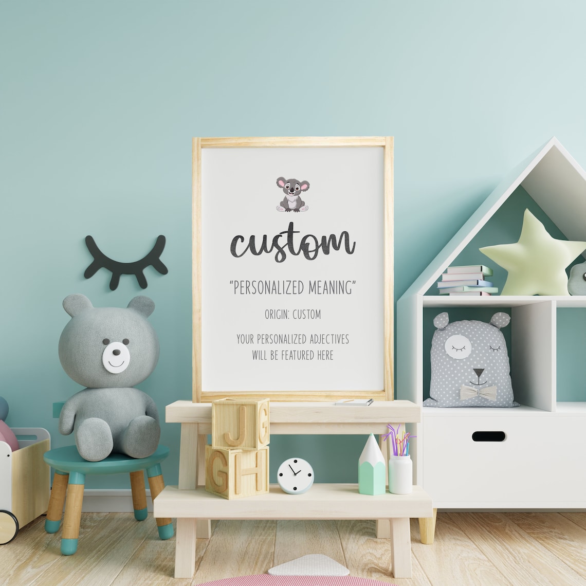 Benjamin Name Meaning, Nursery Art Print - Image 3
