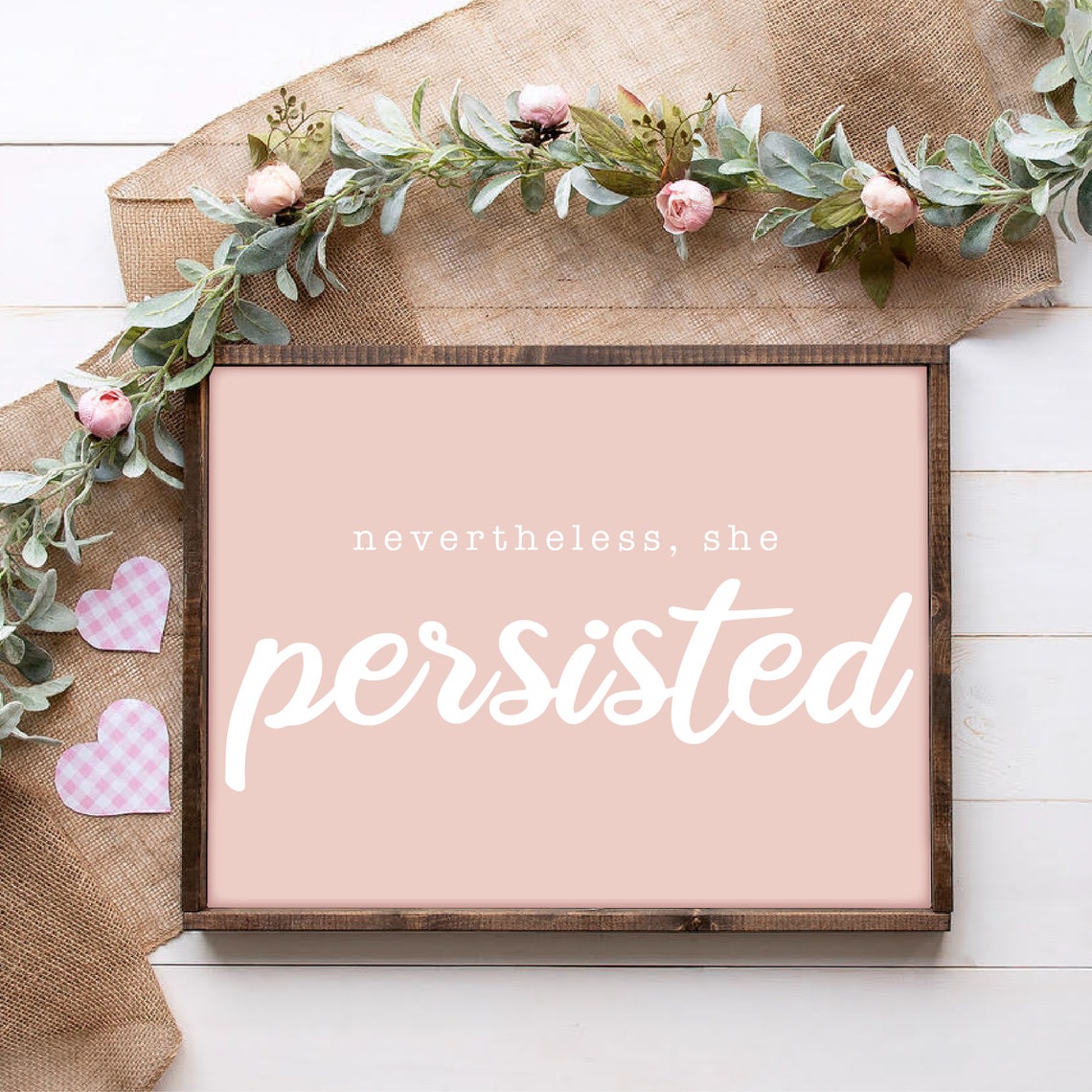 Nevertheless She Persisted Empowering Feminist Script Quote Poster - Image 3
