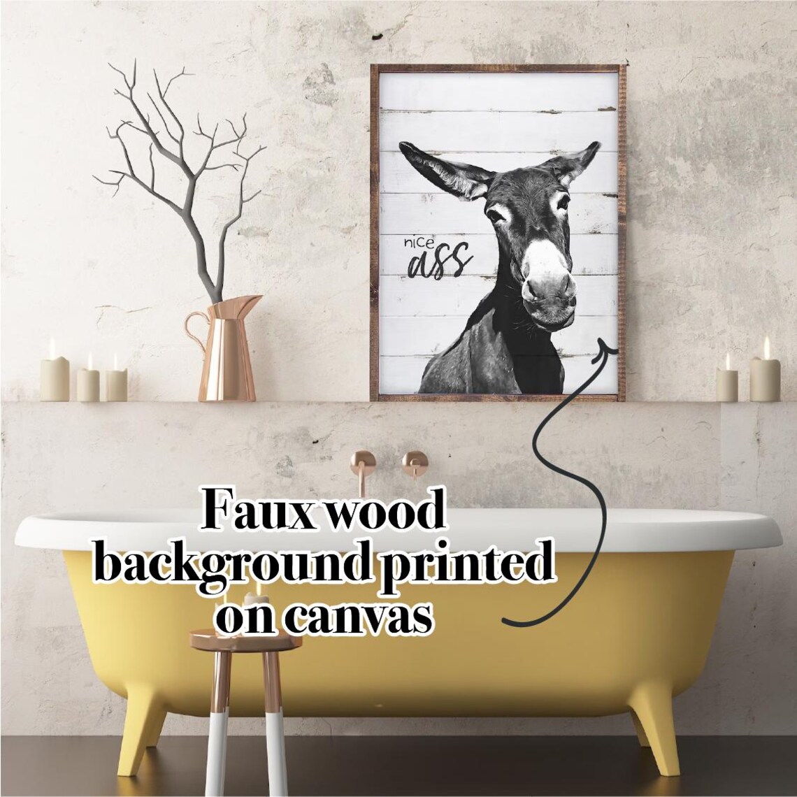 Nice Ass Donkey Funny Animal Adult Humor Rustic Farmhouse Poster - Image 2