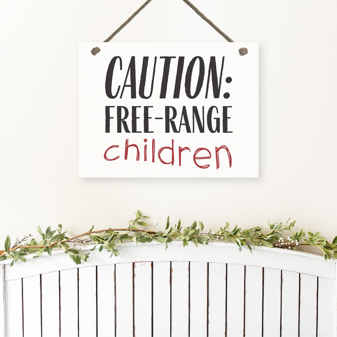 Caution Free-Range Children Funny Family Playroom Quote Poster - Image 2