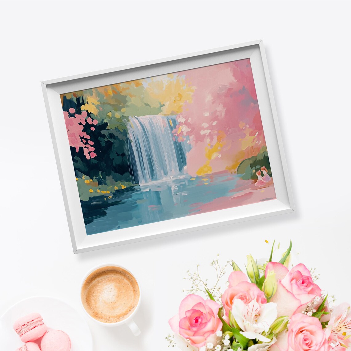 Forest Pixie Waterfall Painting, Fantasy Wall Art - Image 5