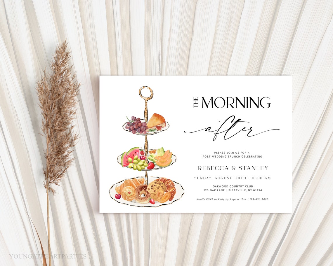 The Morning After Post Wedding Brunch Invitation Watercolor Print